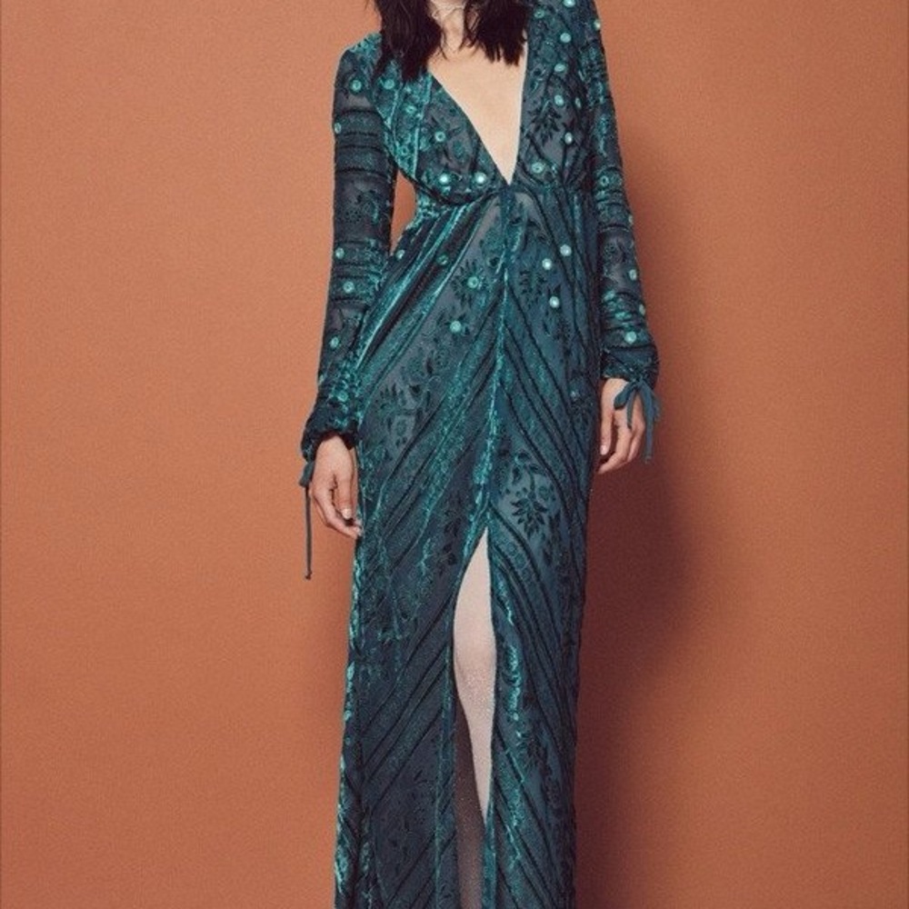 Ultra Rare For Love And Lemons Teal Maxi Dress